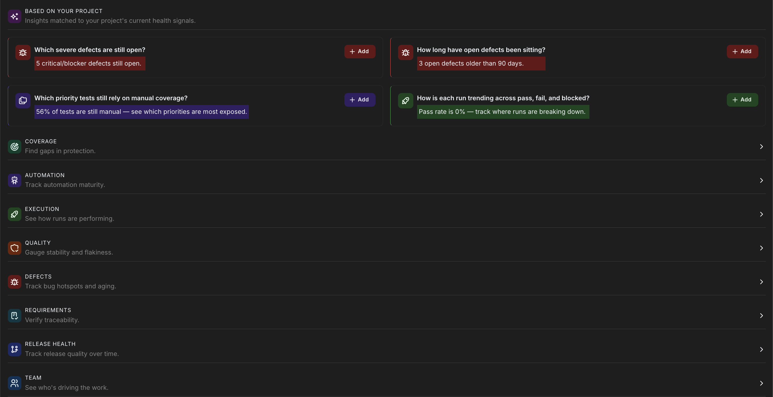 Observatory Smart Insights — recommendations and the eight insight categories