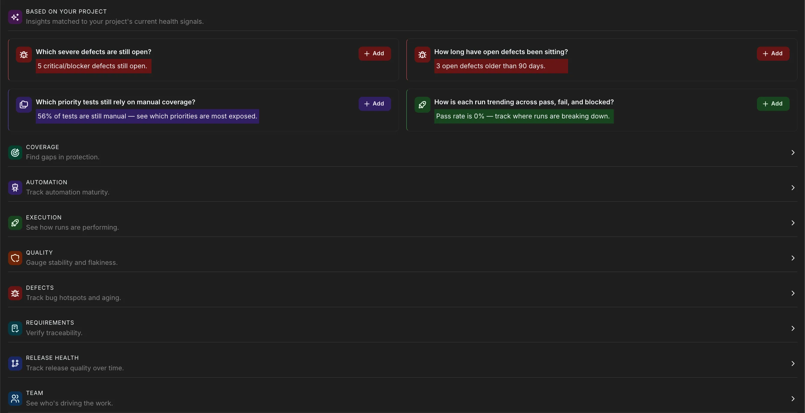 Observatory Smart Insights — recommendations and the eight insight categories